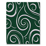 Swirling White on Emerald Green Abstract Area Rug