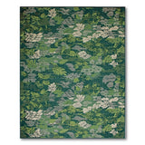 Emerald Green Abstract Fern Leaf Area Rug