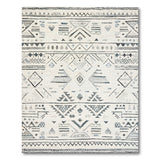 Grey Blue Tribal Geometric Area Rug