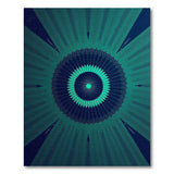 Navy Teal Mandala Radial Geometric Rug