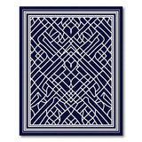 Navy Blue Intricate Geometric Lattice Area Rug