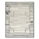 Grey Geometric Abstract Grey Area Rug