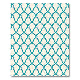 Blue and Teal Teal Trellis Geometric Area Rug