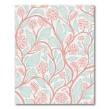 Blush Pink Floral Teal Vine Area Rug