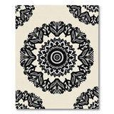 Intricate Black Mandala Floral Area Rug