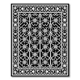 Intricate Black White Geometric Persian Rug