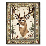 Majestic Deer in Snowy Forest Rug
