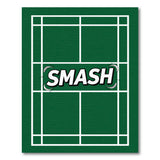 Smash Badminton Court Green Area Rug