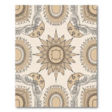 Beige Sunflower Mandala Area Rug
