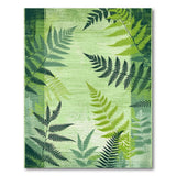 Green Lush Green Fern Silhouette Area Rug