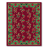 Red Berry Cluster Ornate Border Area Rug