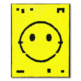 Yellow Kids Cartoon Cheerful Yellow Smiley Face Area Rug