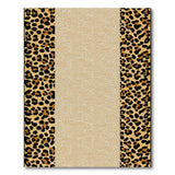 Leopard Print Border Textured Beige Area Rug