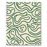 Green Squiggle Abstract Area Rug