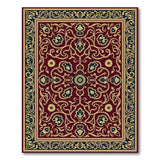 Elegant Red Persian Area Rug with Gold Floral Motifs