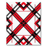 Bold Red Black Geometric Plaid Area Rug