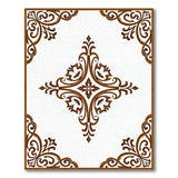 Ornate Brown Floral Frame Area Rug