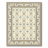 Ivory Traditional Persian Rug with Gold Floral Motifs