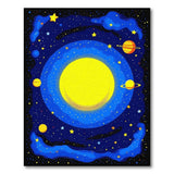 Starry Solar System Kids Cartoon Area Rug