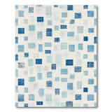 Distressed Blue Squares Geometric Area Rug