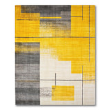 Bold Yellow Grey Geometric Area Rug