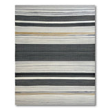Bold Striped Black White Woven Area Rug