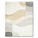 Beige and Neutral Abstract Area Abstract Wavy Beige Area Rug