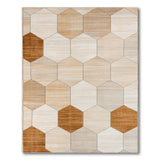 Brown Tan Geometric Hexagon Area Rug