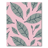 Blush Pink Grey Leaf Pattern Area Rug