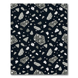 Terrazzo Pebble Black White Area Rug