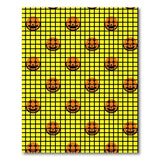 Playful Jack-o'-Lantern Grid Yellow Area Rug
