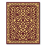 Maroon Geometric Persian Area Rug