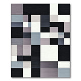 Modern Geometric Grey Patchwork Area Rug