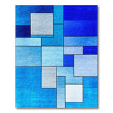 Blue Teal Geometric Abstract Area Rug