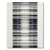 Black White Vertical Striped Distressed Area Rug