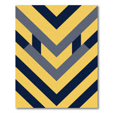 Yellow Navy Grey Chevron Stripe Area Rug