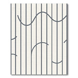 Modern Grey Vertical Lines Wavy Area Rug