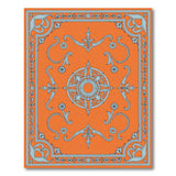 Vibrant Orange Teal Persian Medallion Area Rug