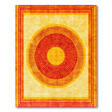 Sunburst Geometric Area Rug in Red Orange