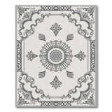 Traditional Persian Ornate Black White Persian Mandala Rug