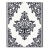 Black and White Ornate Black White Damask Area Rug