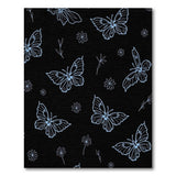 Blue Butterfly Daisy Line Art Area Rug