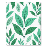 Green Lush Green Leaves Pattern Area Rug