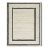 Black Framed Beige Woven Area Rug