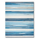 Blue Striped Abstract Area Rug