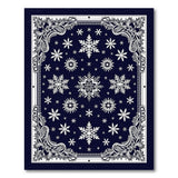 Ornate Navy Snowflake Area Rug