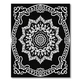 Mandala Ornate Black White Mandala Area Rug