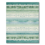 Coastal Teal Pebble Stripe Area Rug