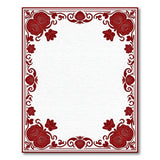 Ornate Red Rose Floral Border Area Rug