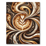 Swirling Latte Art Marble Abstract Area Rug